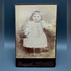 Victorian 1880s Cabinet Card Girl Brownworth Odd Fellows Hall Schuylkill PA